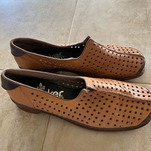 Ticket leather shoes. Made in Germany. Tan